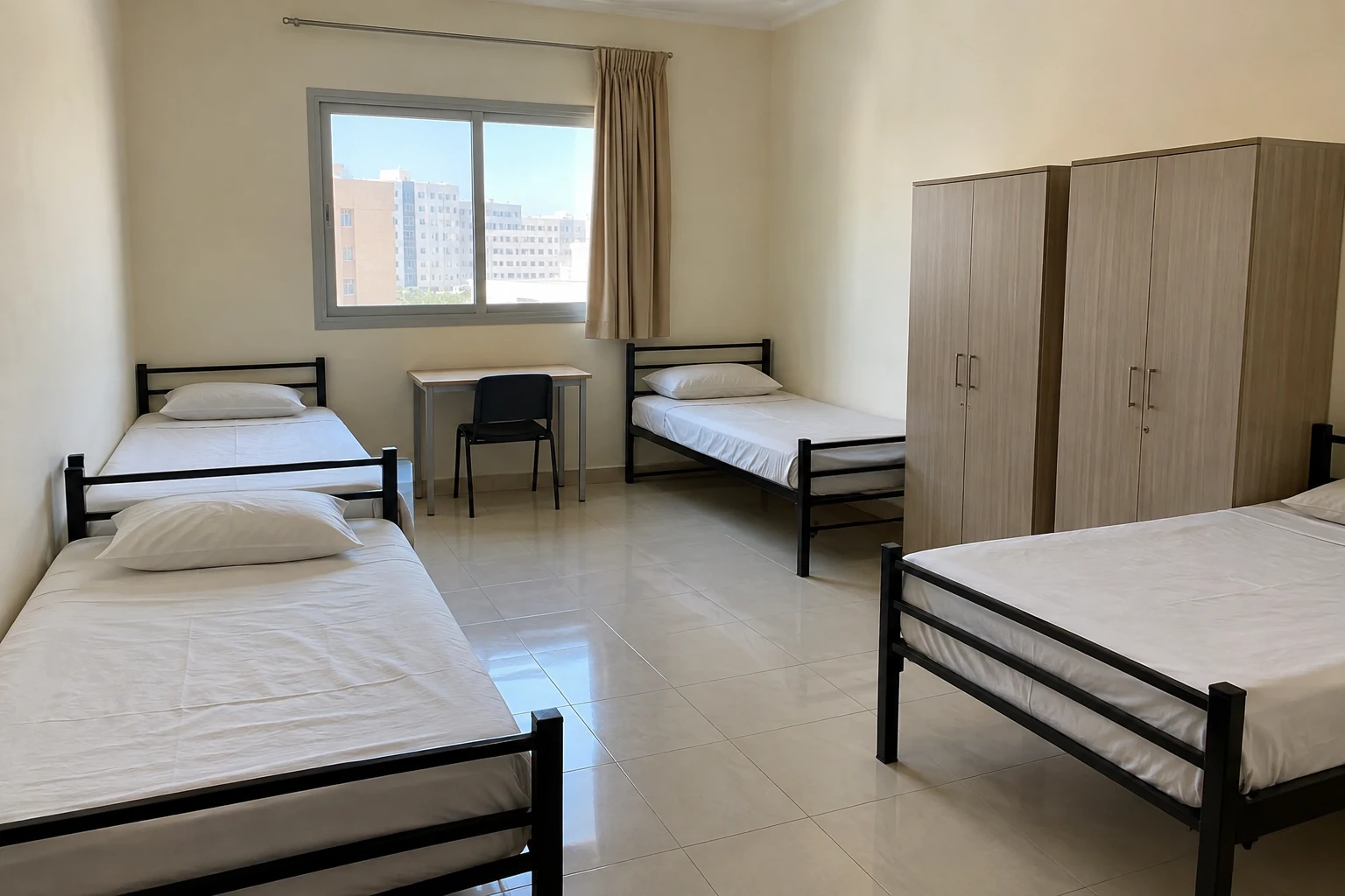 Clean shared room illustrating labour accommodation requirements